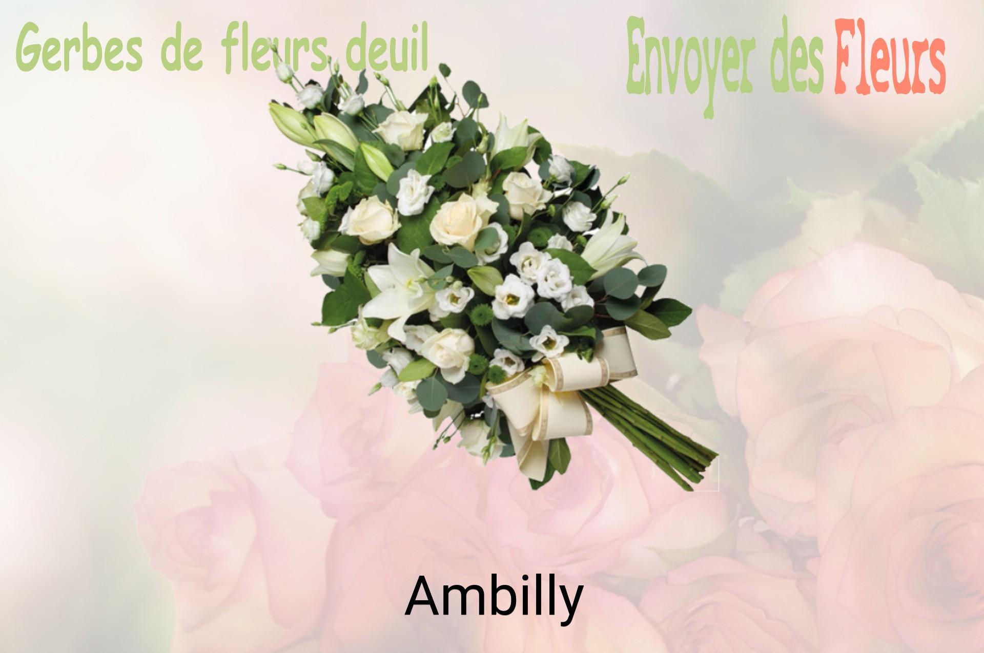 Gerbe de fleurs de deuil livrée à Ambilly